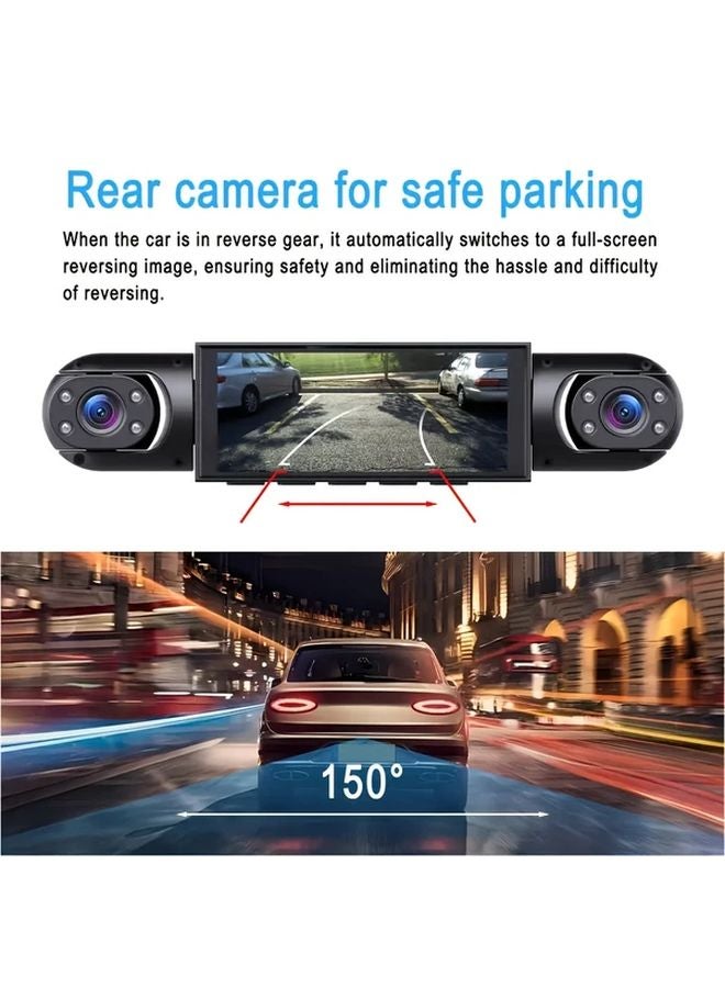 Y110A كاميرا داش للسيارة 360 درجة 4 قنوات أمامية 1080P خلفية يسار يمين 720P بطاقة 64 جيجابايت - Image 3